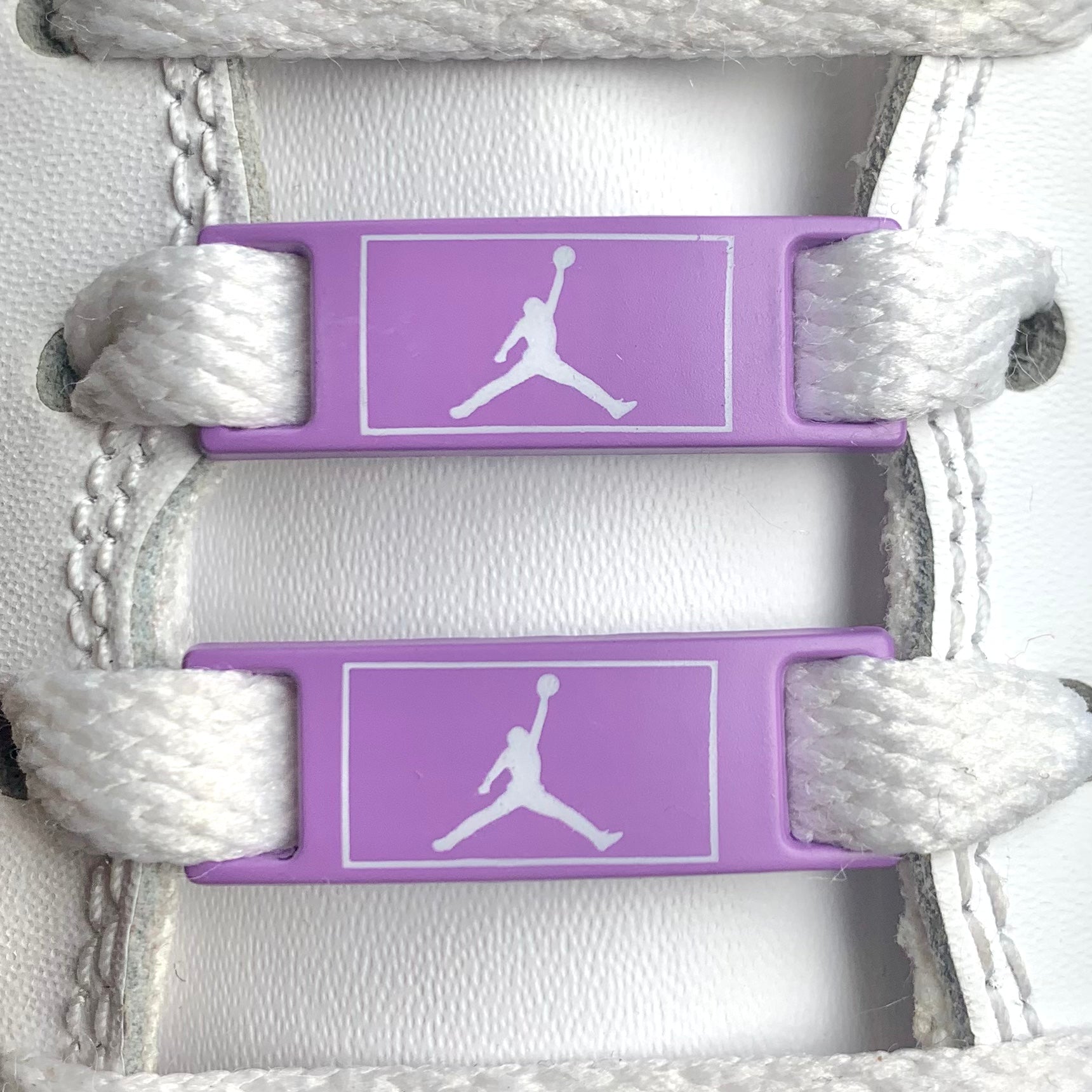 Purple Jordan lace locks with white Jumpman NO.423 – ShopDichSchick