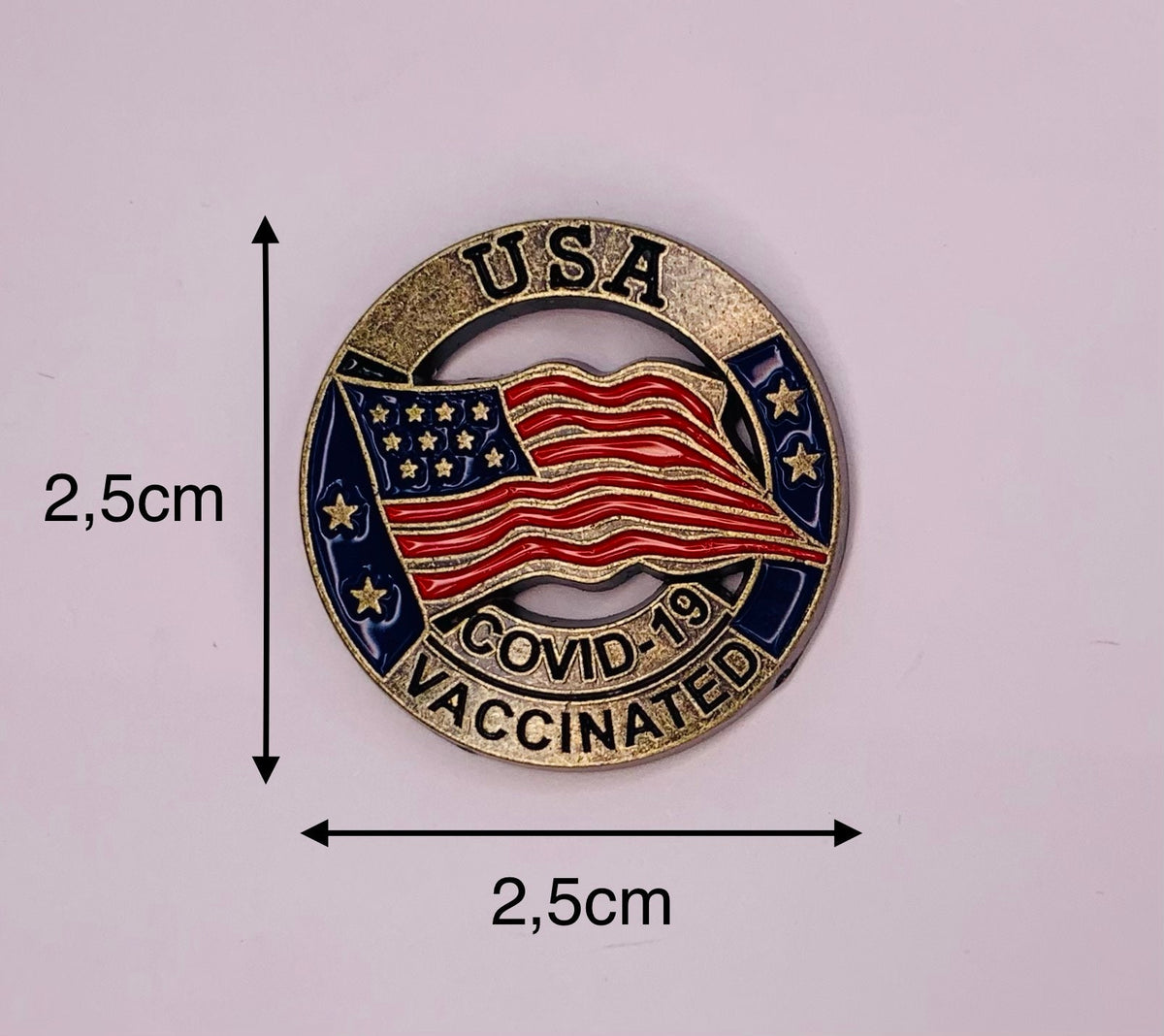 Covid-19 Vaccinated USA Pin- Shop now – ShopDichSchick