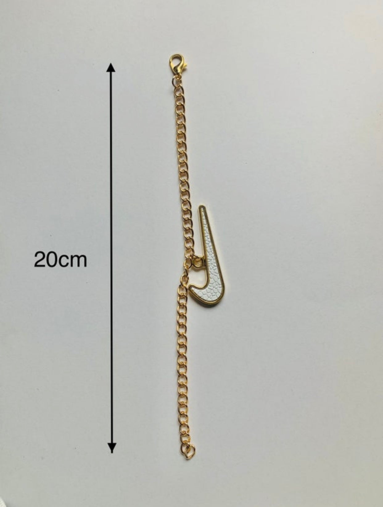 Nike Shoe Chain white golden Metal Chain with white Swoosh NO. 387 â ShopDichSchick